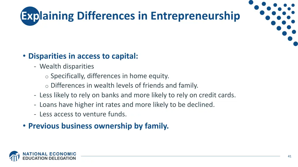 explaining differences in entrepreneurship