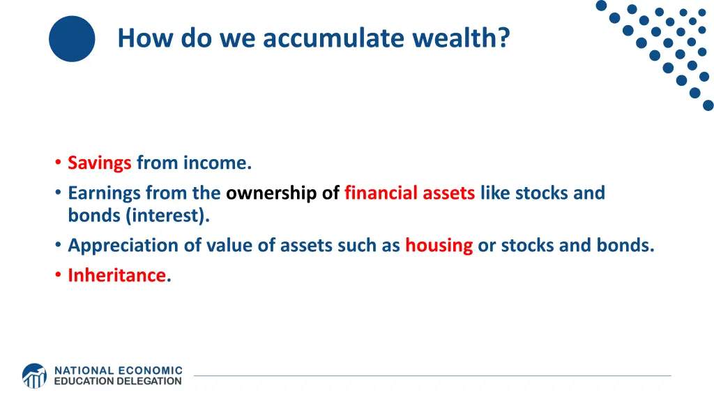 how do we accumulate wealth