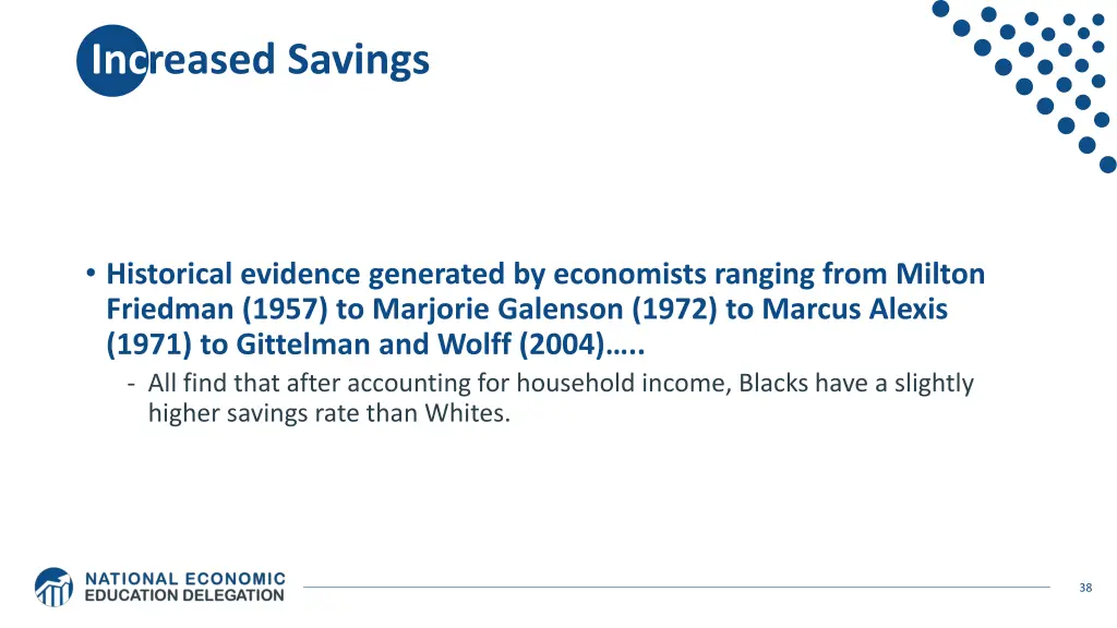 increased savings