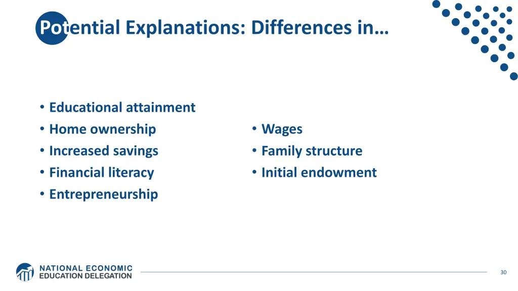 pot ential explanations differences in