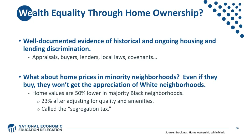wealth equality through home ownership