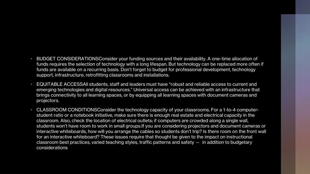 budget considerationsconsider your funding
