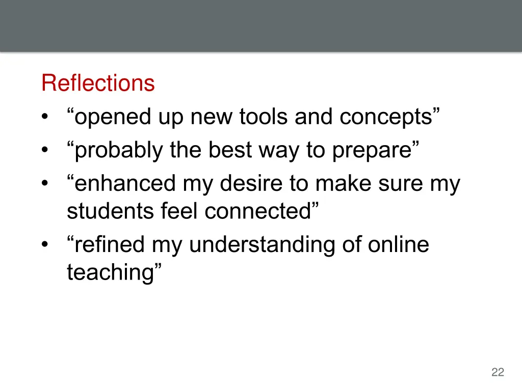 reflections opened up new tools and concepts