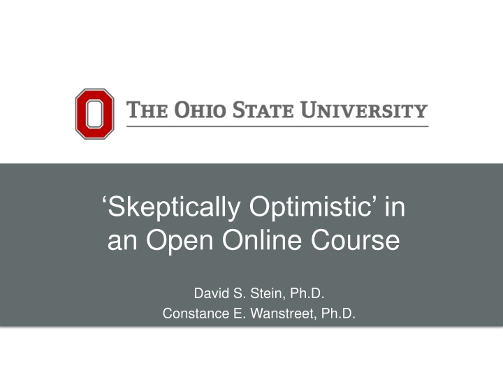 skeptically optimistic in an open online course