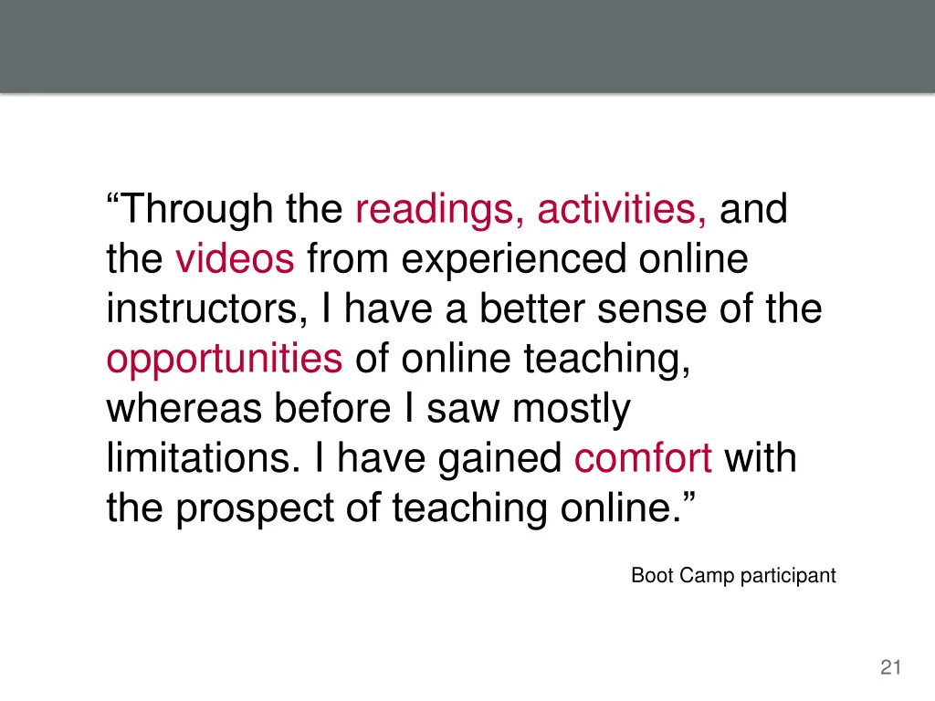 through the readings activities and the videos