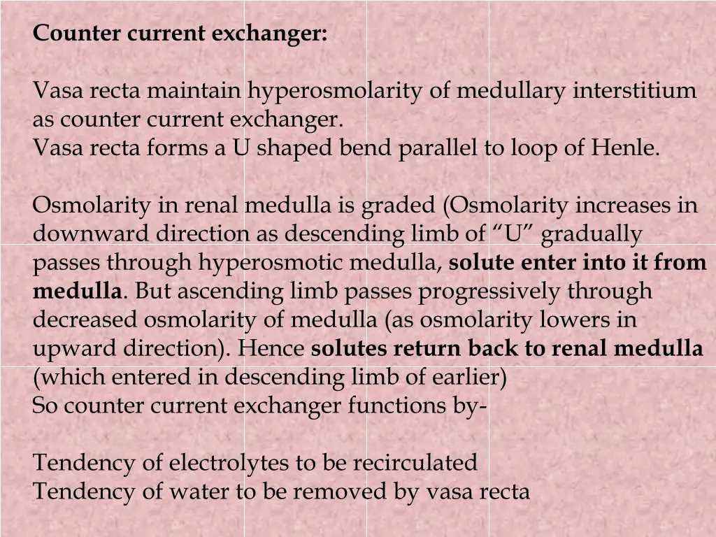 counter current exchanger