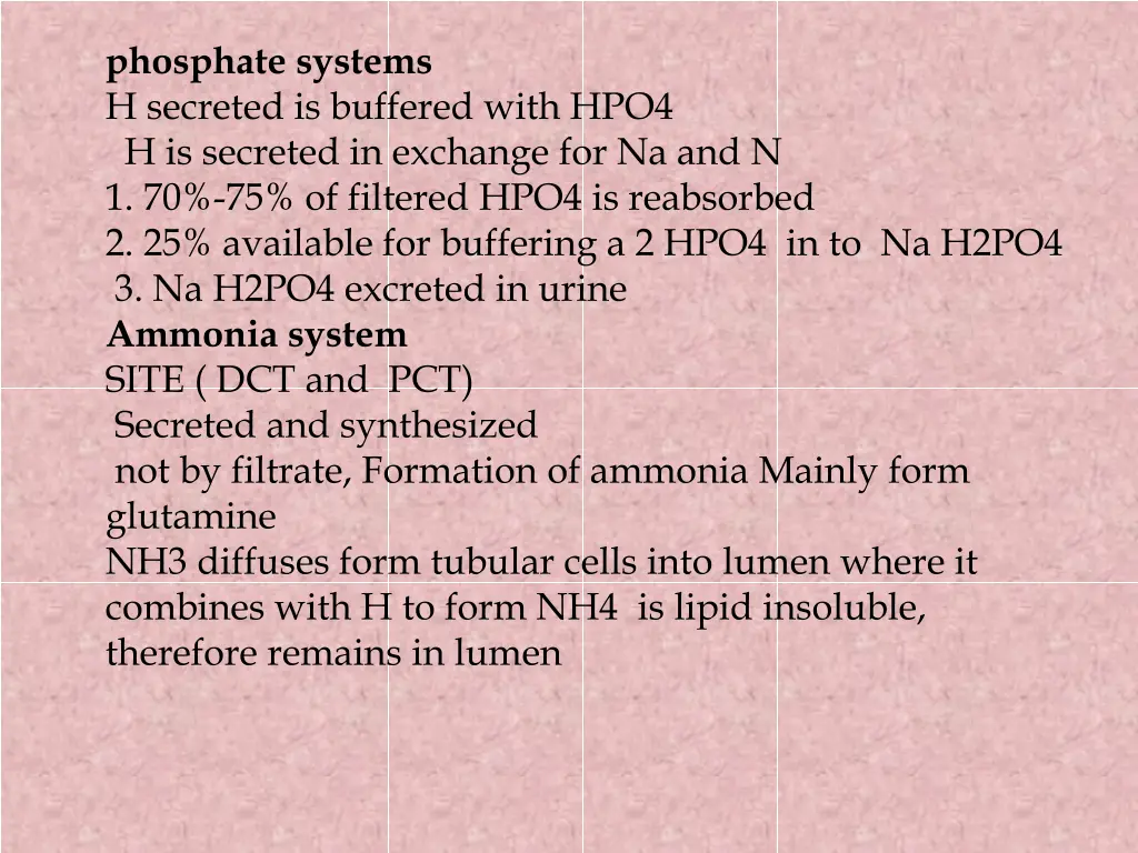 phosphate systems h secreted is buffered with
