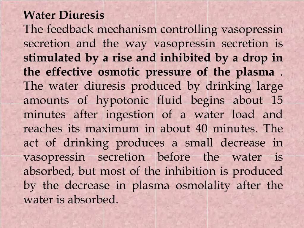 water diuresis the feedback mechanism controlling