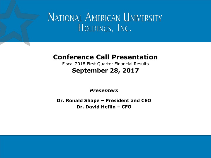 conference call presentation fiscal 2018 first