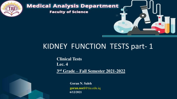 kidney function tests part 1