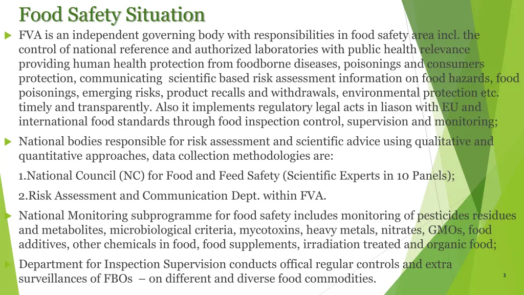 food safety situation fva is an independent