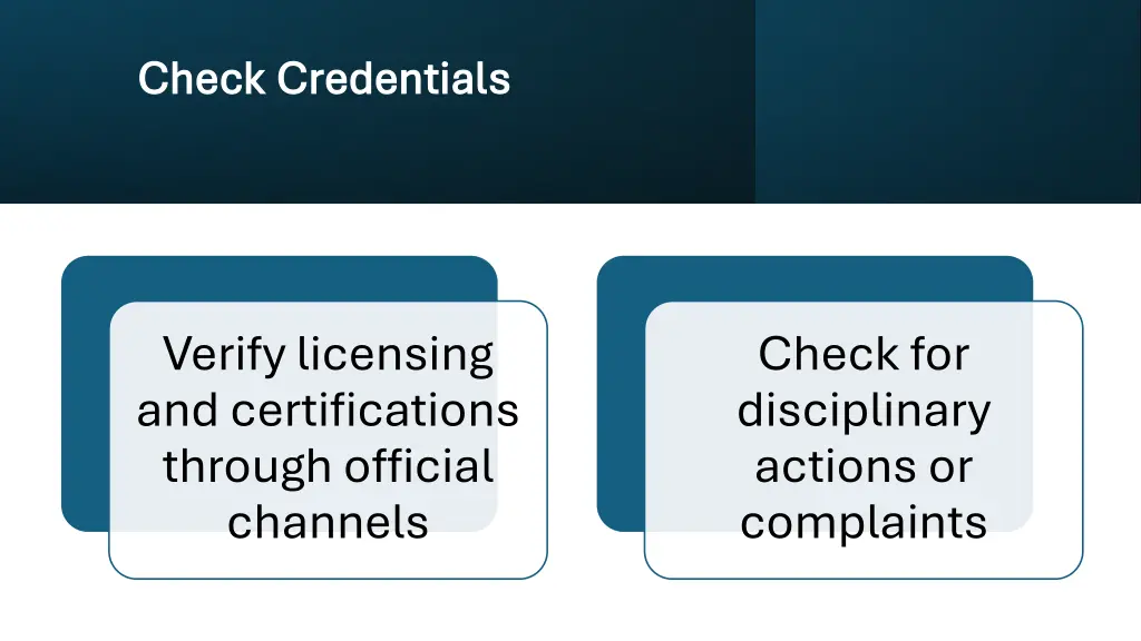 check credentials check credentials