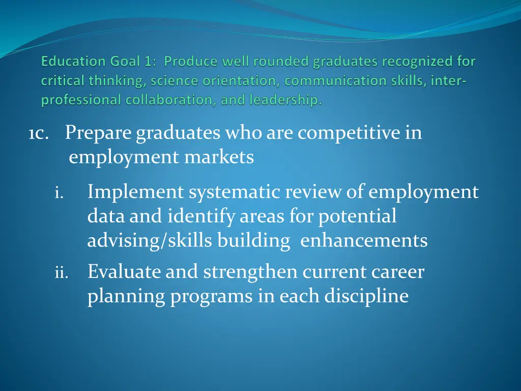1c prepare graduates who are competitive