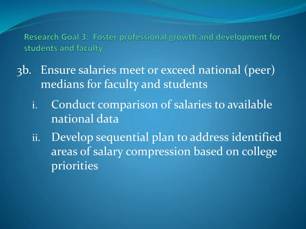 3b ensure salaries meet or exceed national peer