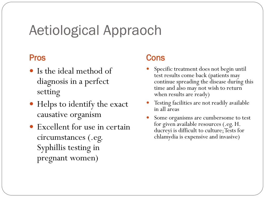 aetiological appraoch