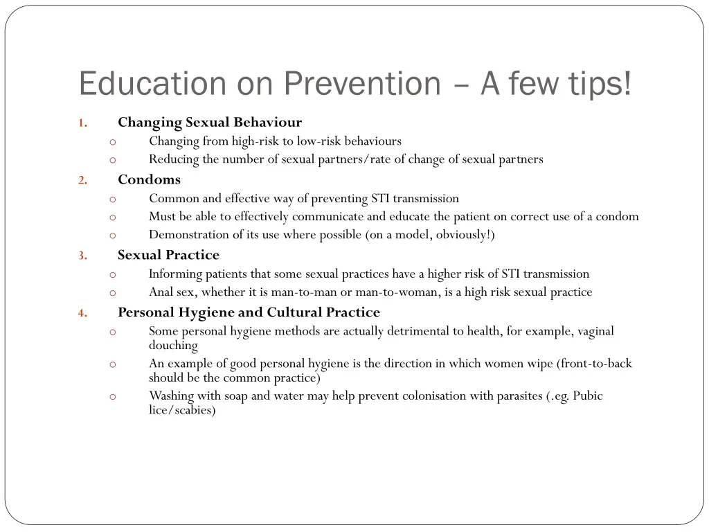 education on prevention a few tips