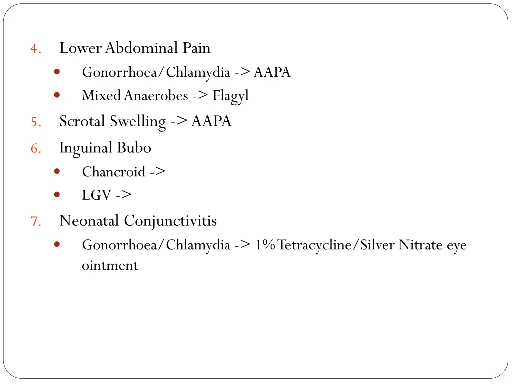 lower abdominal pain gonorrhoea chlamydia aapa