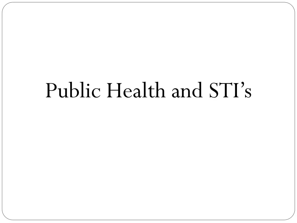 public health and sti s