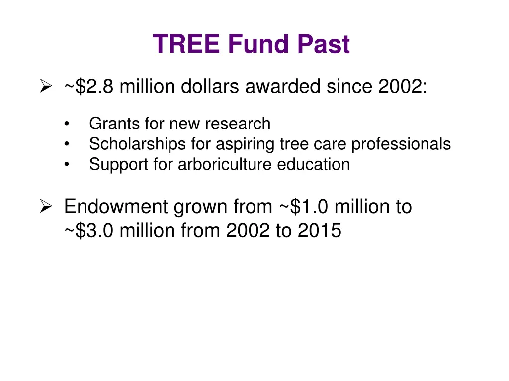 tree fund past 1
