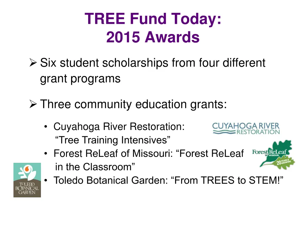 tree fund today 2015 awards