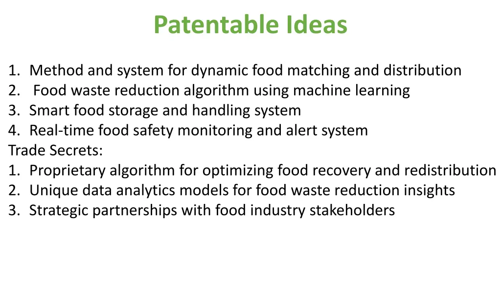 patentable ideas