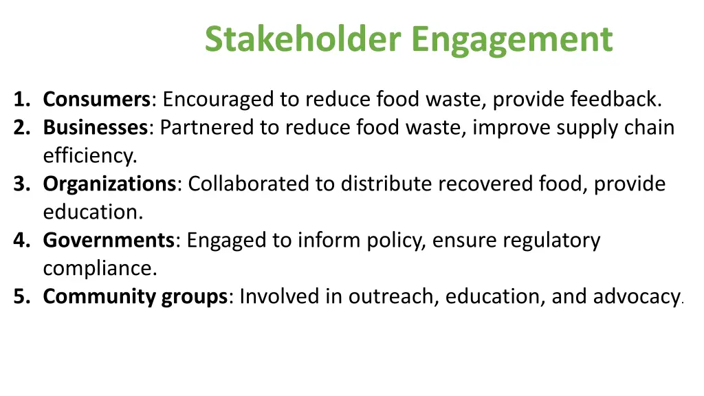 stakeholder engagement