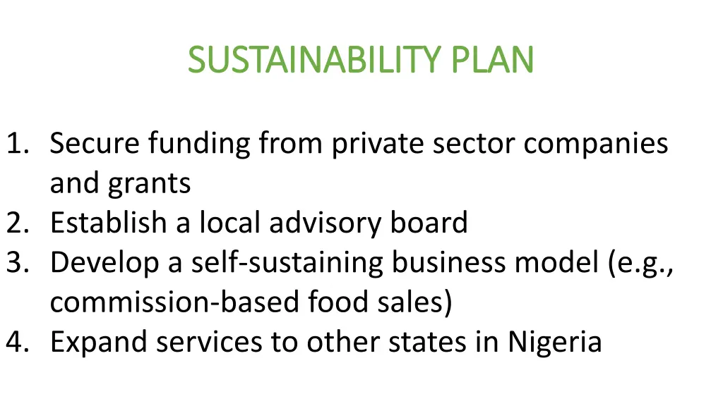 sustainability plan sustainability plan