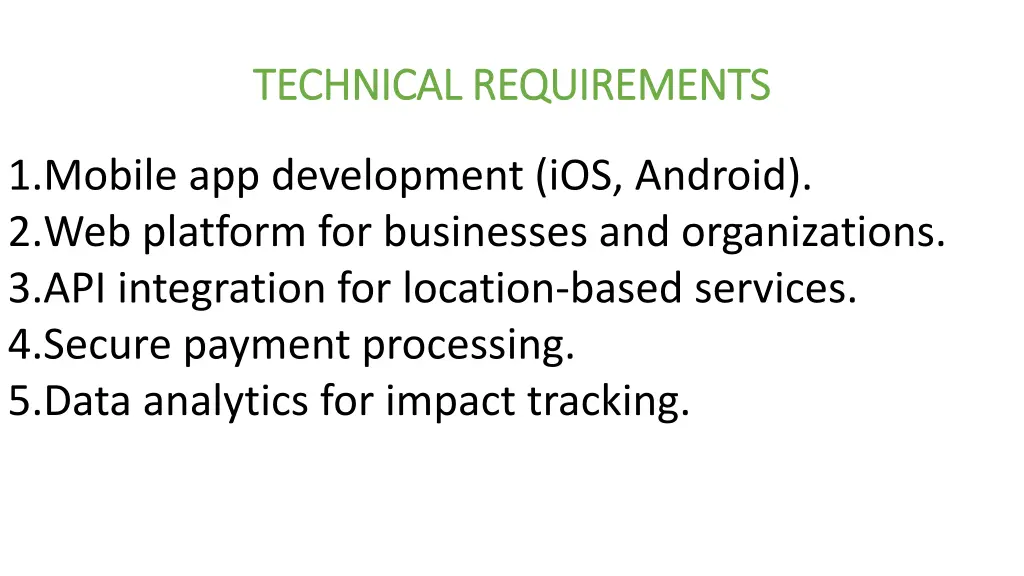 technical requirements technical requirements