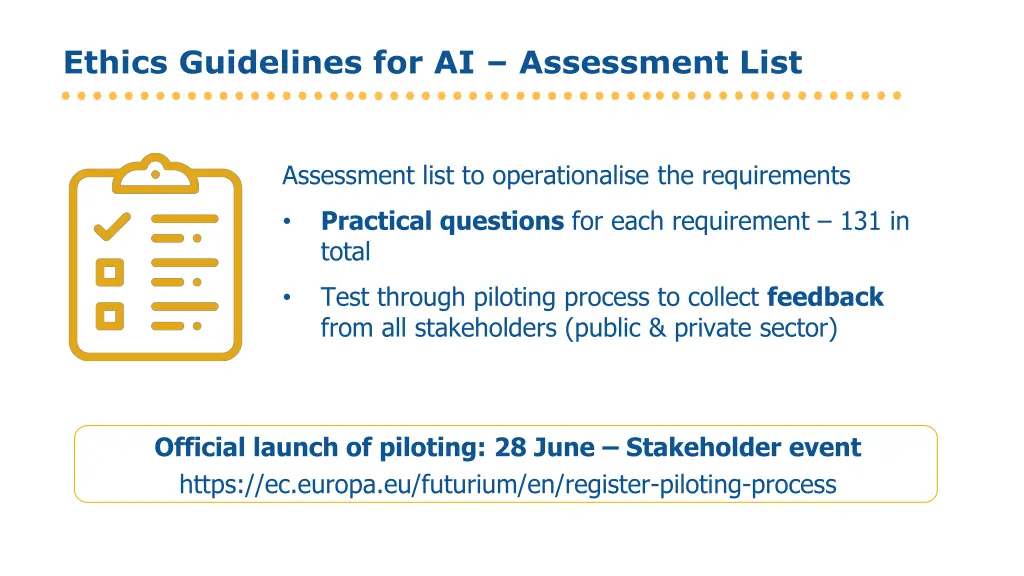 ethics guidelines for ai assessment list