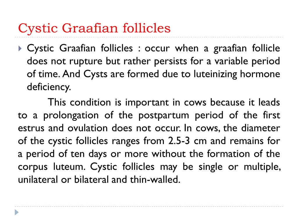 cystic graafian follicles