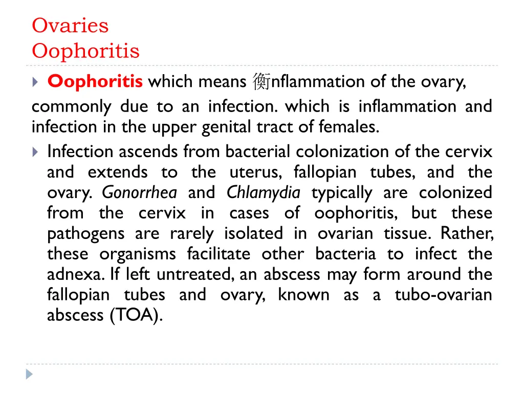 ovaries oophoritis oophoritis which means
