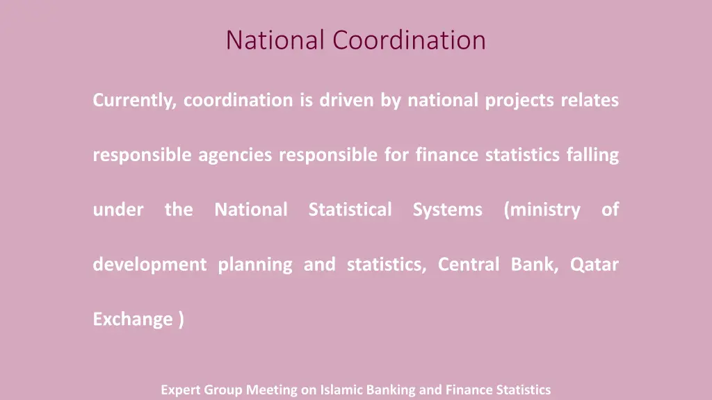 national coordination