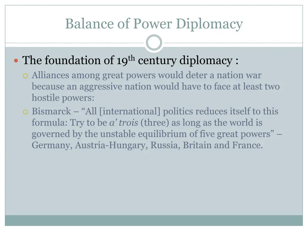 balance of power diplomacy
