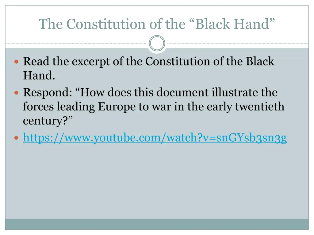 the constitution of the black hand