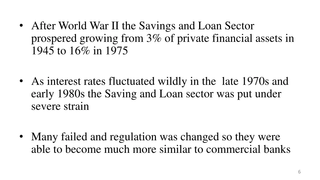 after world war ii the savings and loan sector