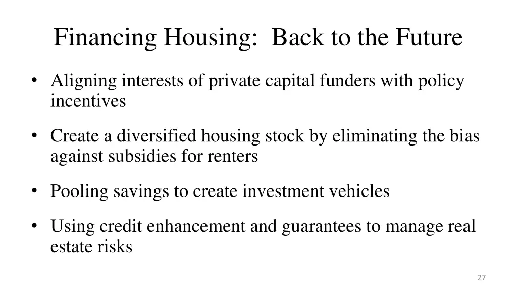 financing housing back to the future