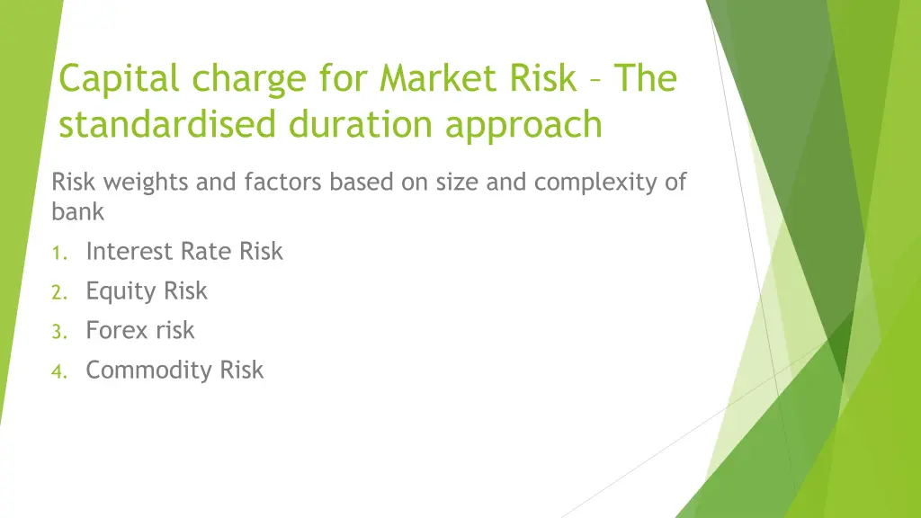 capital charge for market risk the standardised