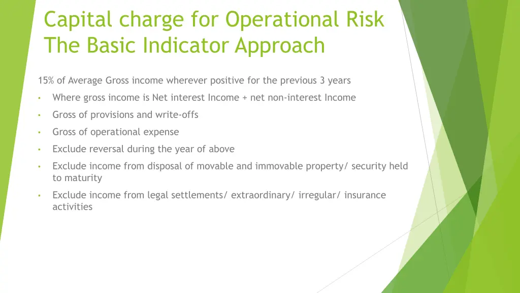 capital charge for operational risk the basic
