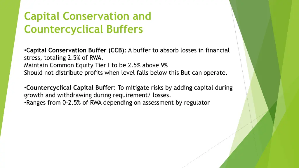 capital conservation and countercyclical buffers