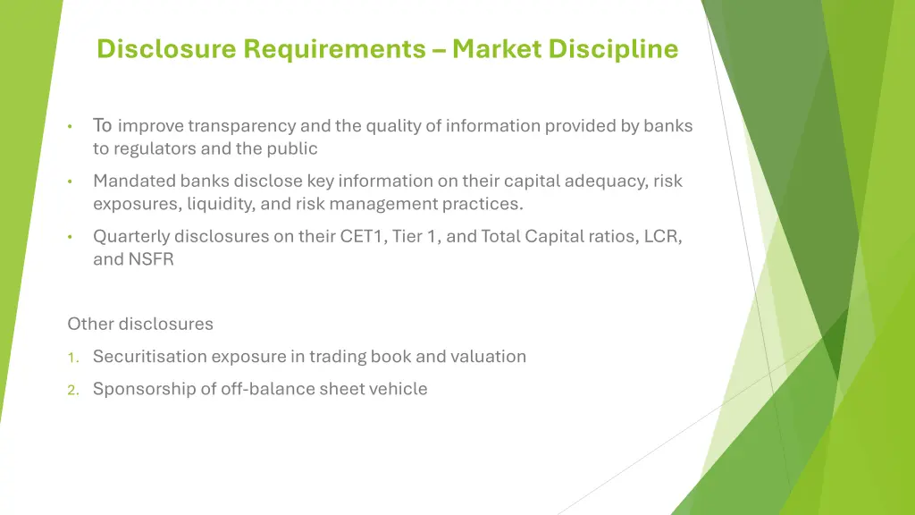 disclosure requirements market discipline