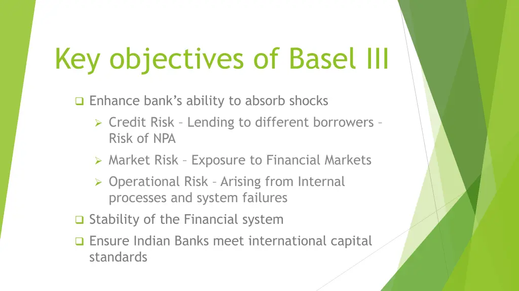 key objectives of basel iii