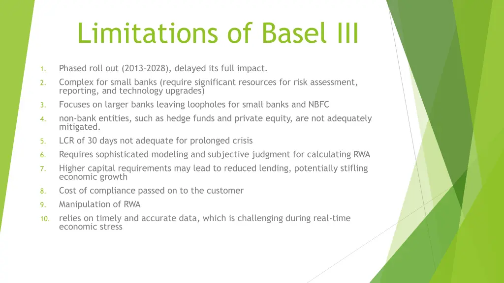 limitations of basel iii