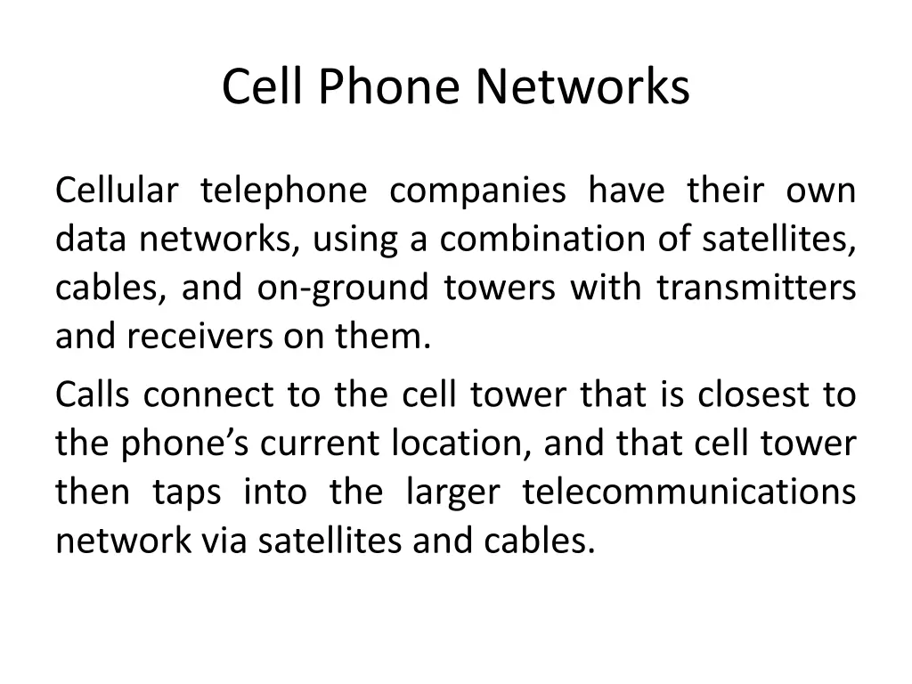 cell phone networks