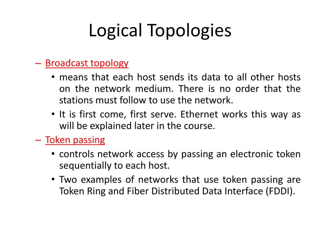 logical topologies
