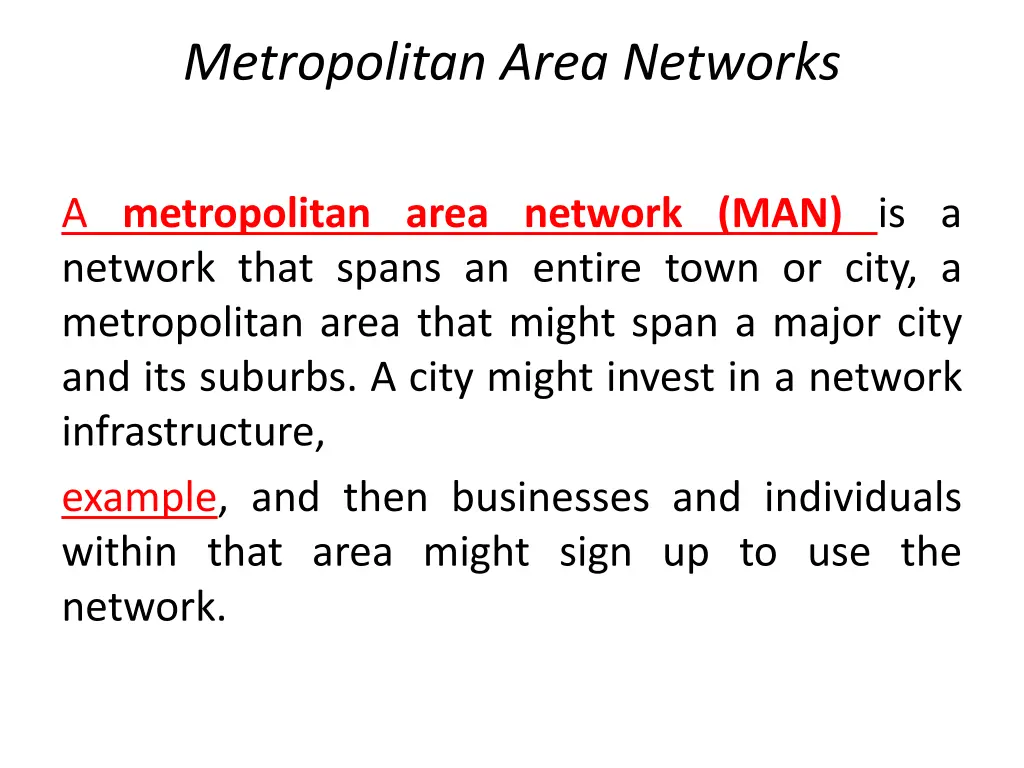 metropolitan area networks