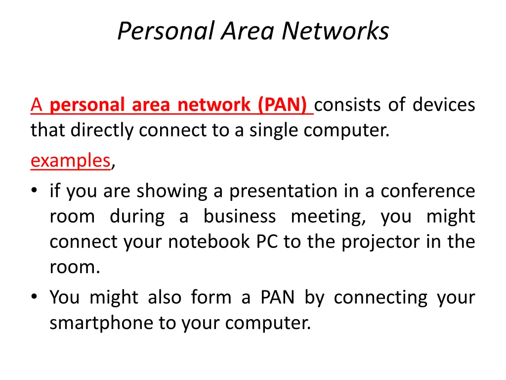 personal area networks