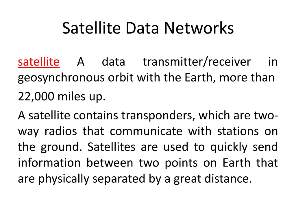 satellite data networks