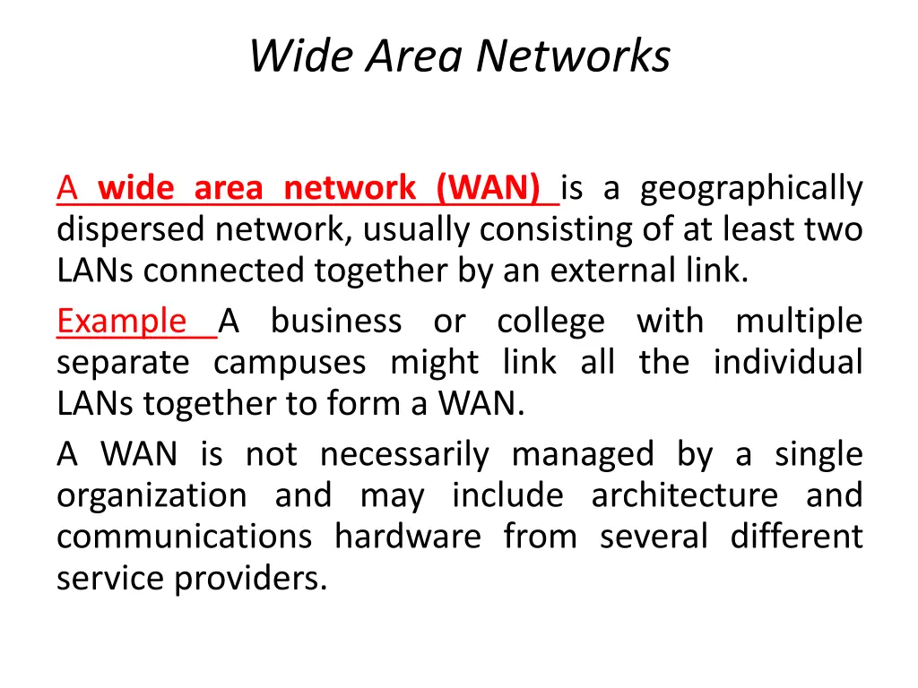 wide area networks