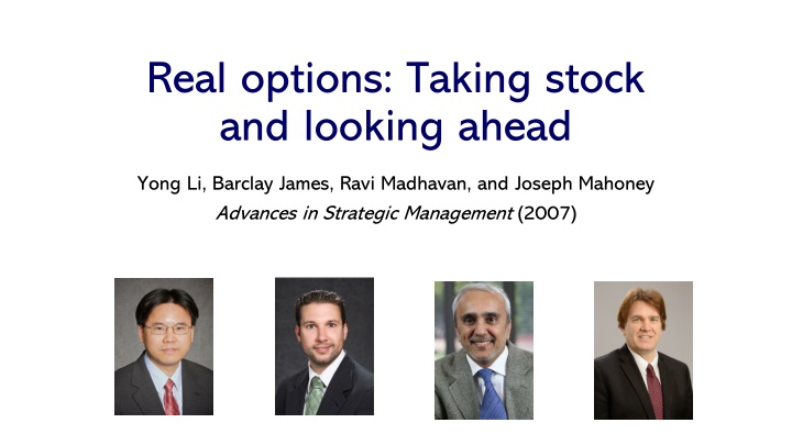 real options taking stock and looking ahead