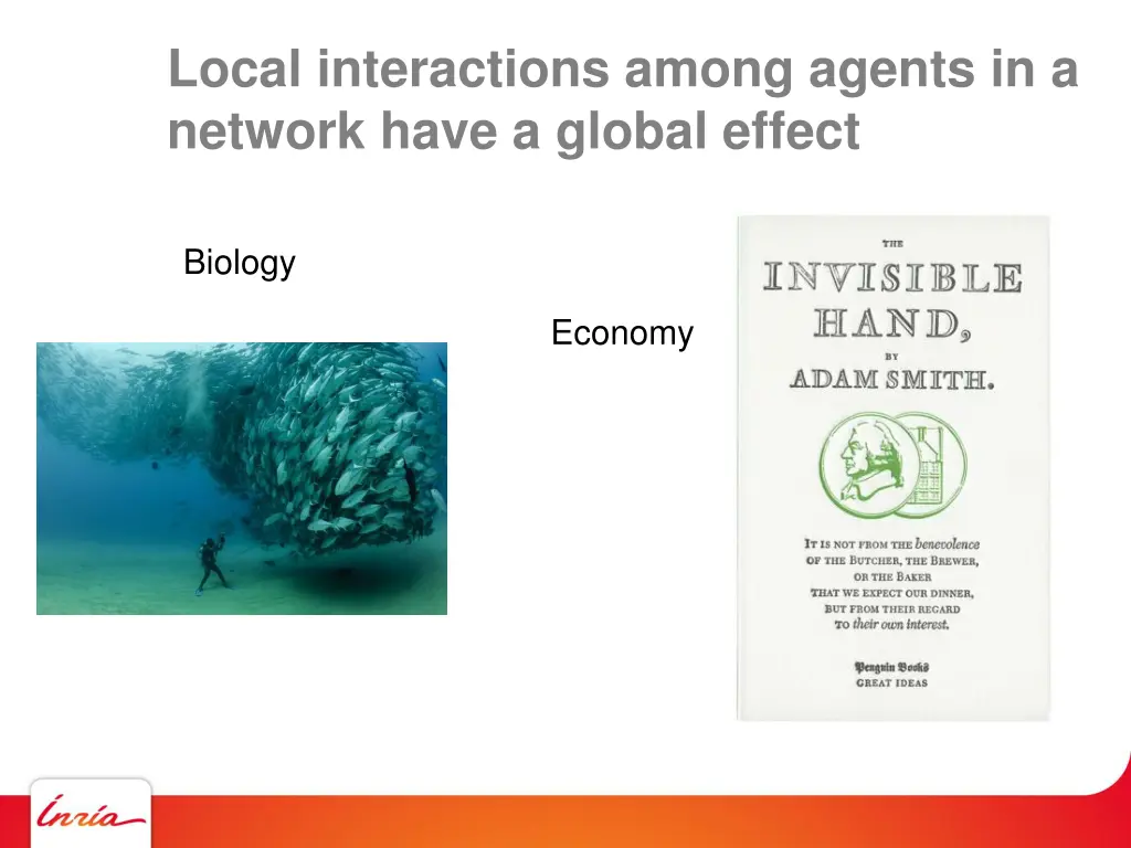 local interactions among agents in a network have